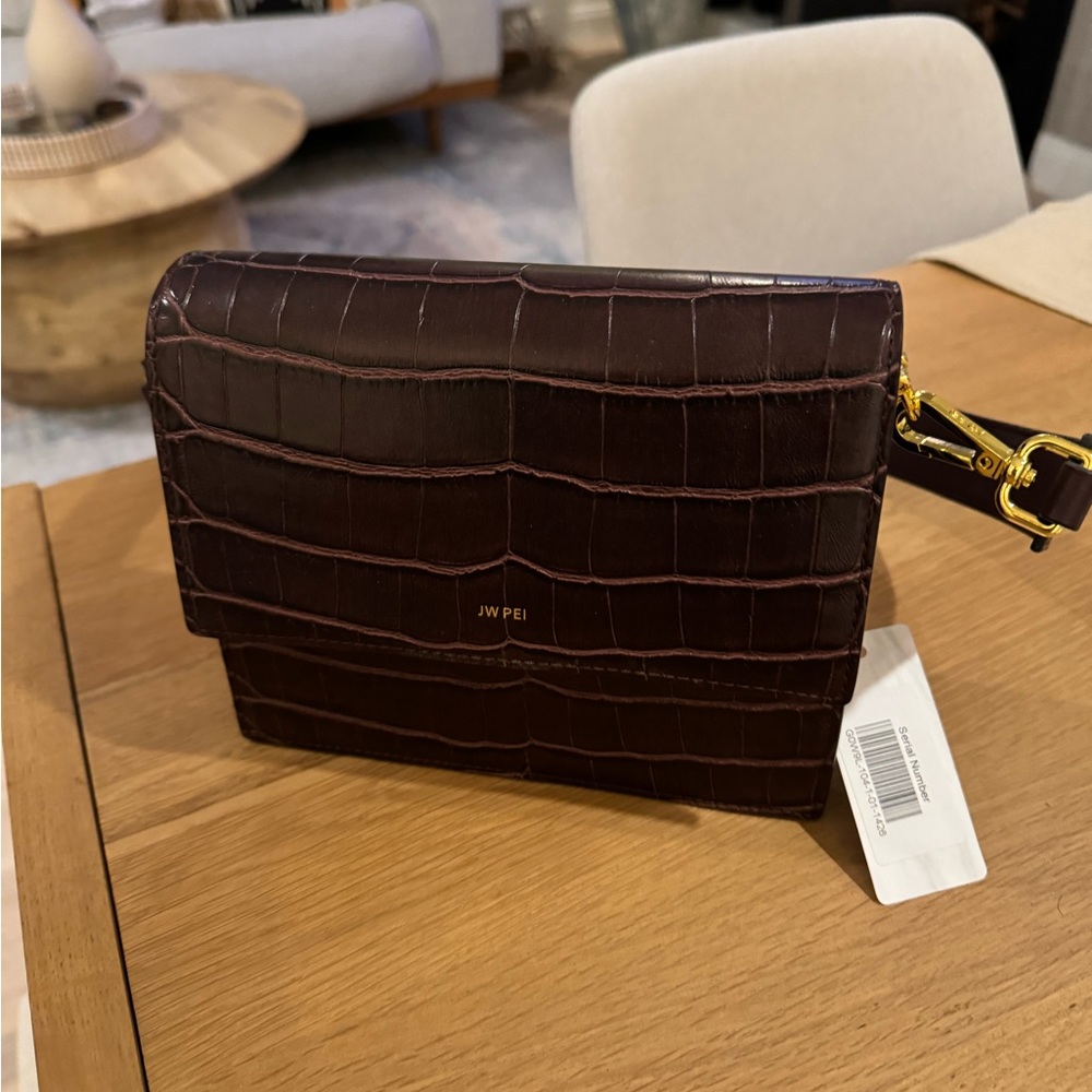 JW PEI brown embossed bag